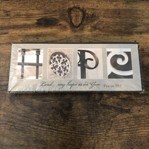 Hope Sign Verse Psalm 39:7 Christian Home Decor P Graham Dunn Alphabet 6"x 2.25"